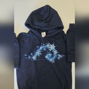 Gildan Navy Blue Hoodie with Snowflake Design